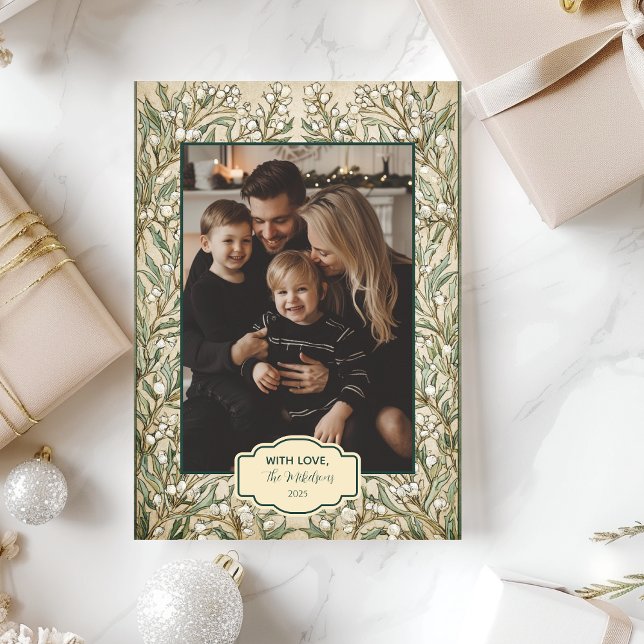 Tarjeta Festiva Navidades de la Vieja Botánica Holly (Subido por el creador)