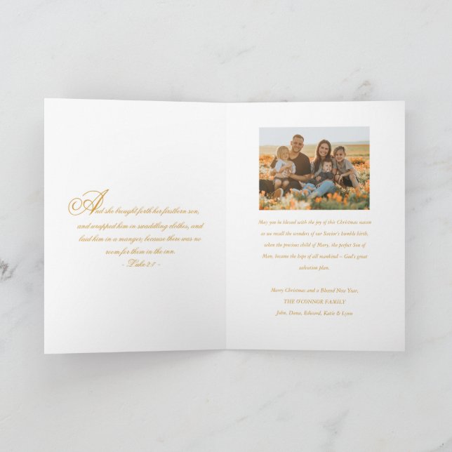 Tarjeta Festiva Navidades de la Virgen Religiosa María y Jesús (Interior)