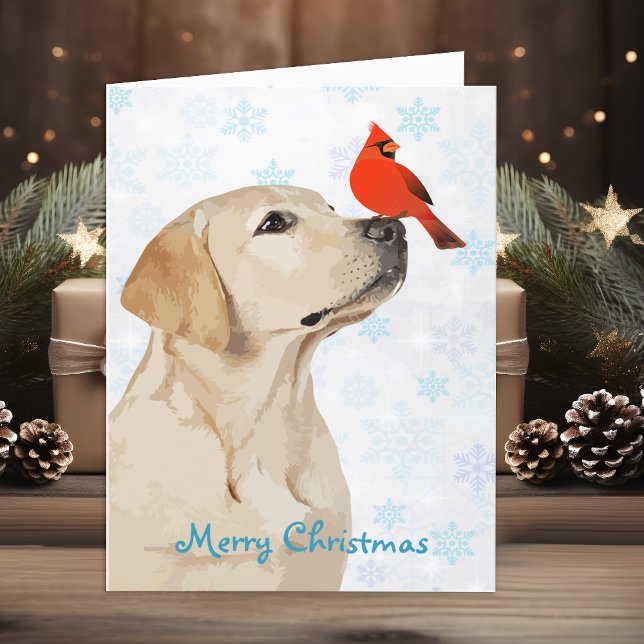 Tarjeta Festiva Navidades de laboratorio amarillos Cardenal Cute L (Subido por el creador)