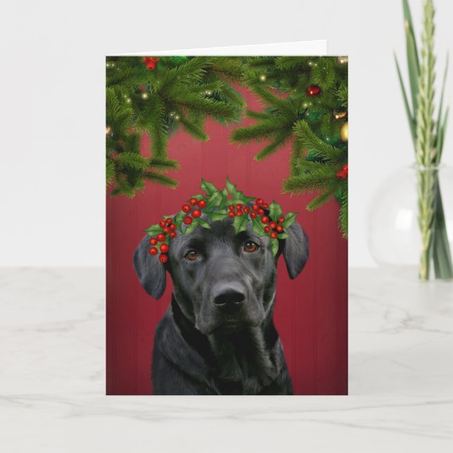 Tarjeta Festiva Navidades de Laboratorio Negro (Anverso)