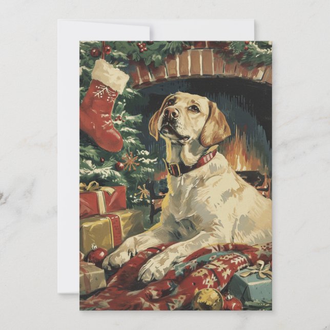 Tarjeta Festiva Navidades de Labrador (Anverso)