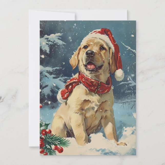Tarjeta Festiva Navidades de Labrador (Anverso)