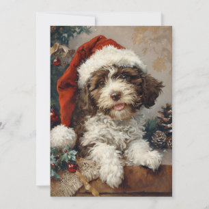 Tarjeta Festiva Navidades de Lagotto Romagnolo