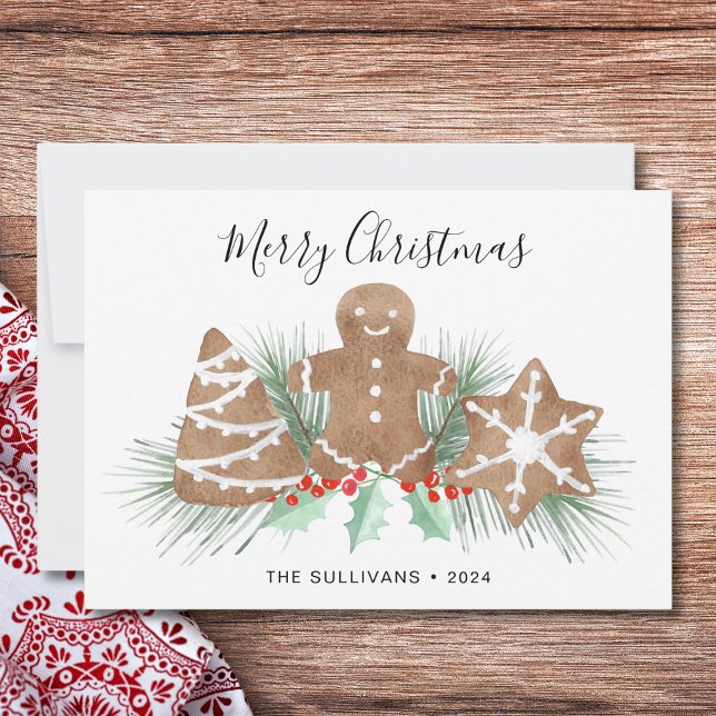 Tarjeta Festiva Navidades de las cookies de Gingerbread (Subido por el creador)