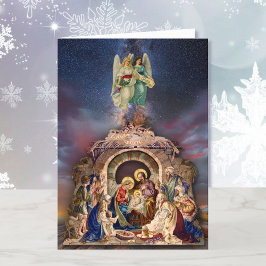 Tarjeta Festiva Navidades de las Escrituras Religiosas Natividad d
