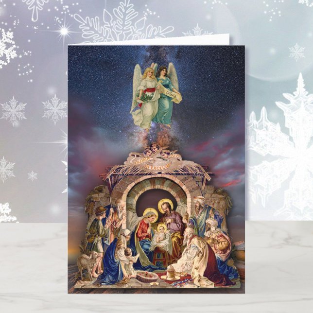 Tarjeta Festiva Navidades de las Escrituras Religiosas Natividad d (Subido por el creador)