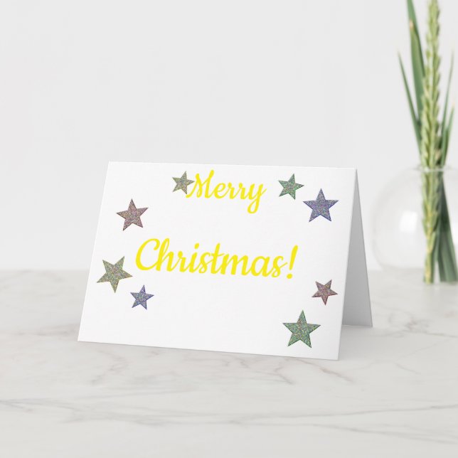 Tarjeta Festiva Navidades de las Estrellas Purpurinoso (Anverso)