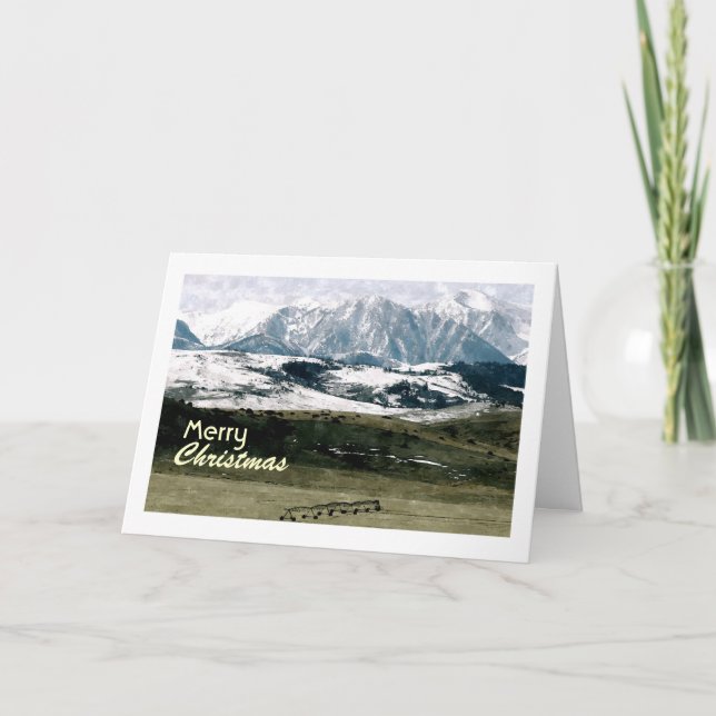 Tarjeta Festiva Navidades de las Rockies, Montana (Anverso)