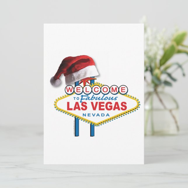 Tarjeta Festiva Navidades de Las Vegas (Anverso de pie)