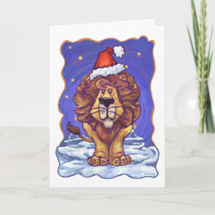 Tarjeta Festiva Navidades de leones