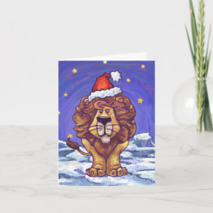 Tarjeta Festiva Navidades de leones