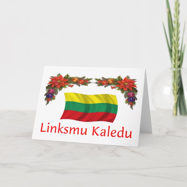 Tarjeta Festiva Navidades de Lituania (Anverso)