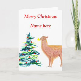 Tarjeta Festiva Navidades de Llama