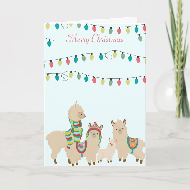 Tarjeta Festiva Navidades de Llama Herd (Anverso)