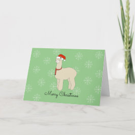 Tarjeta Festiva Navidades de Llama Snowflakes