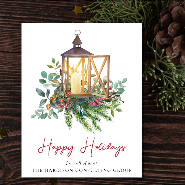 Tarjeta Festiva Navidades de logotipo empresarial acuarela (Spread the joy of the season and strengthen business relationships with our elegant holiday card)