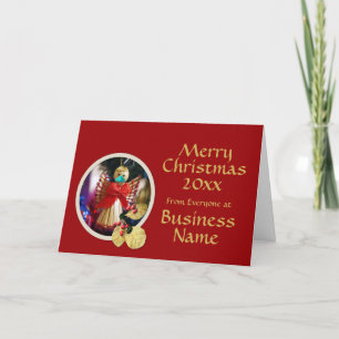 Tarjeta Festiva Navidades de logotipo Promo Business Red & Angel 2