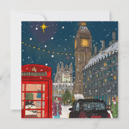 Tarjeta Festiva Navidades de Londres inspirados en el Cityscape Re