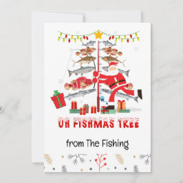 Tarjeta Festiva Navidades de los amantes de la pesca festejan con 