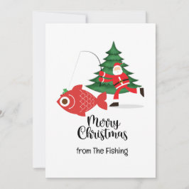 Tarjeta Festiva Navidades de los amantes de la pesca festejan con 