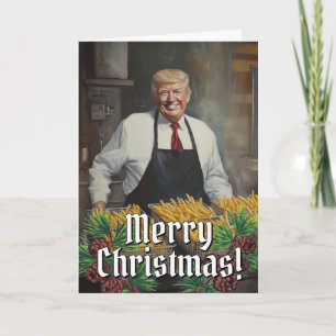 Tarjeta Festiva Navidades de los Fries franceses del presidente Do