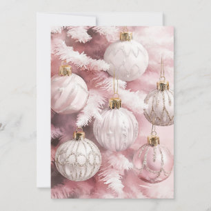 Tarjeta Festiva Navidades de los Ornamentos Vintage Blancos