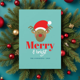 Tarjeta Festiva Navidades de los renos moros y brillantes