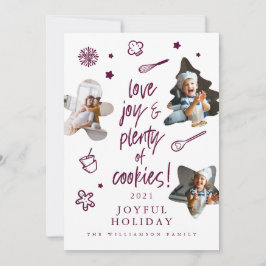 Tarjeta Festiva Navidades de Love Joy y Cookies Fotos de Baking Fa
