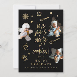 Tarjeta Festiva Navidades de Love Joy y Cookies Fotos de Baking Fa
