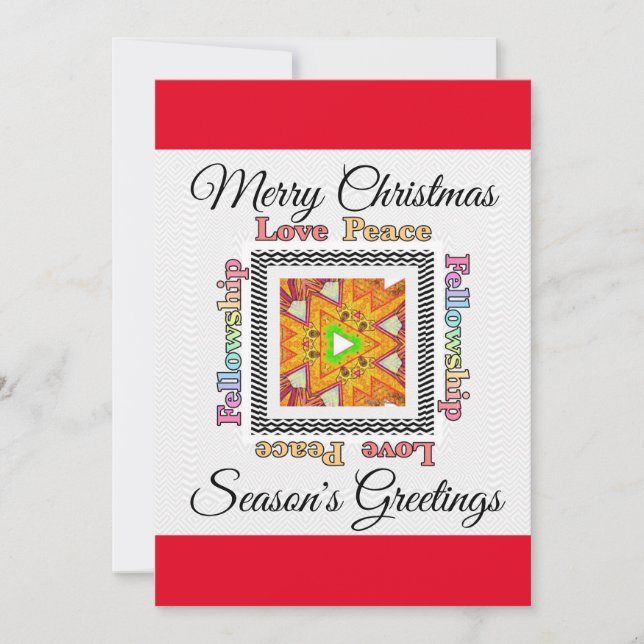 Tarjeta Festiva Navidades de Love Peace Fellowship saludan a Red (Anverso)