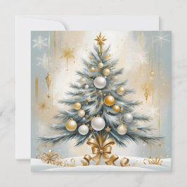 Tarjeta Festiva Navidades de lujo Art Deco Golden Ornaments Bows