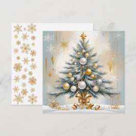 Tarjeta Festiva Navidades de lujo Art Deco Golden Ornaments Bows