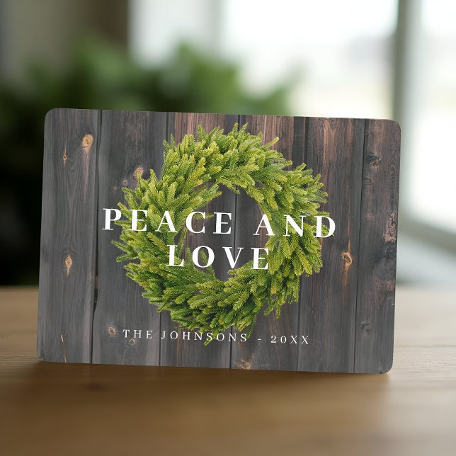 Tarjeta Festiva Navidades de Madera Botánica Rustica Country Wreat (Subido por el creador)