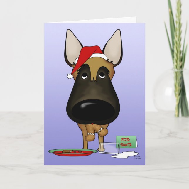 Tarjeta Festiva Navidades de Malinois - ¿¿¿Ho Ho Ho Ho Ho?? (Anverso)
