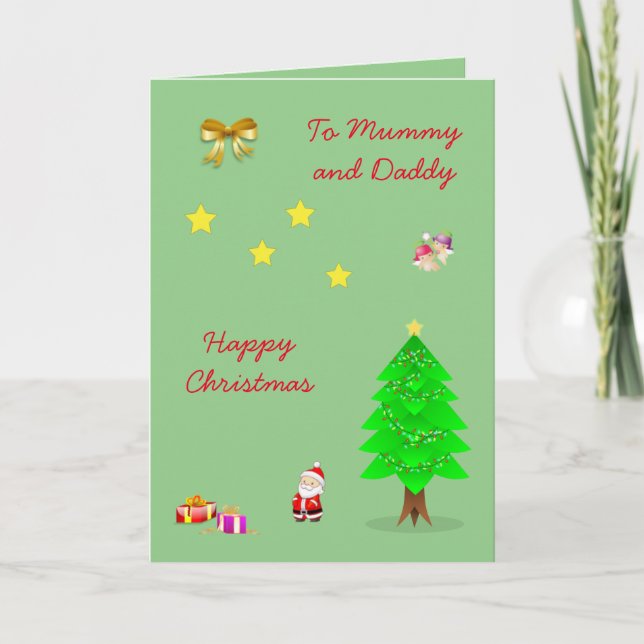 Tarjeta Festiva Navidades de mamá y papá (Anverso)
