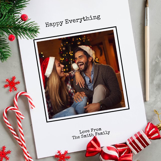 Tarjeta Festiva Navidades de máquina de escribir simples en blanco (Subido por el creador)