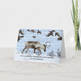Tarjeta Festiva Navidades de marcas de reno foto personalizada