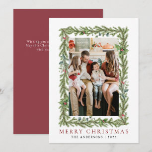 Tarjeta Festiva Navidades de marco botánico   Familia Elegante 1 F