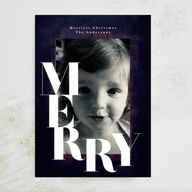 Tarjeta Festiva Navidades de marco de MERRY en negrita (Subido por el creador)