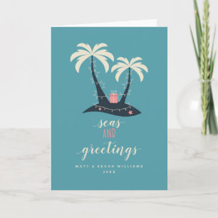 Tarjeta Festiva Navidades de Mares y Saludos
