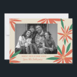 Tarjeta Festiva Navidades de marfil de Poinsettias antiguas<br><div class="desc">Personalizar con su saludo o mensaje para la temporada de vacaciones. Marco original de Becky Nimoy. Añadir una foto en la parte posterior o un mensaje. El patrón se puede quitar si se desea</div>