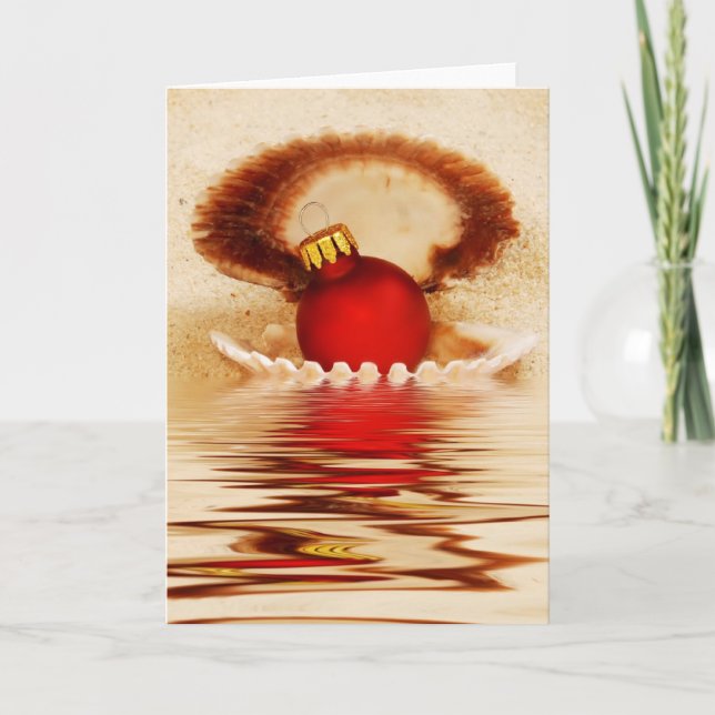 Tarjeta Festiva Navidades de mariscos (Anverso)