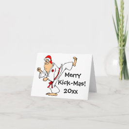 Tarjeta Festiva Navidades de Martial Arts Merry Kick-Mas