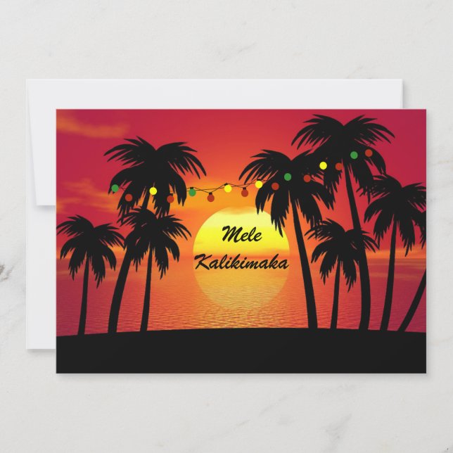 Tarjeta Festiva Navidades de Mele Kalikimaka (Anverso)