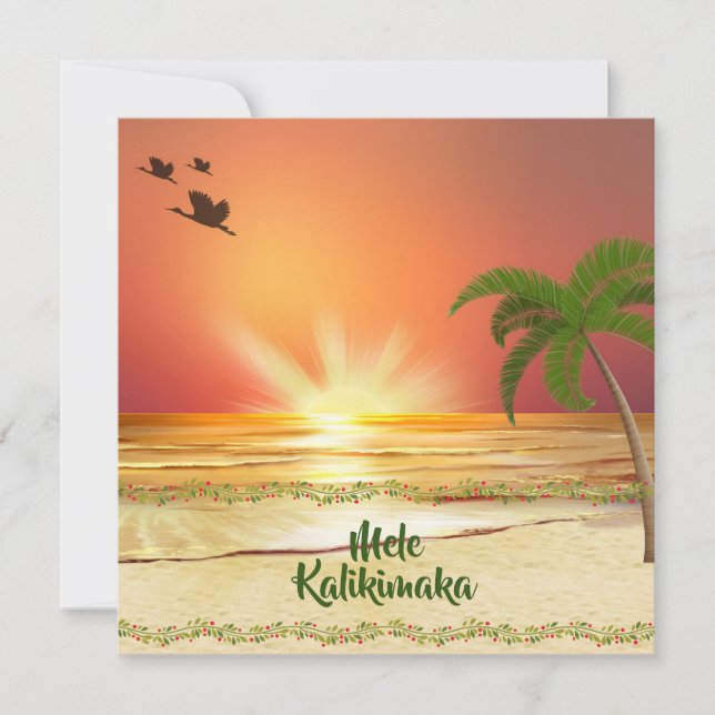 Tarjeta Festiva Navidades de Mele Kalikimaka (Anverso)