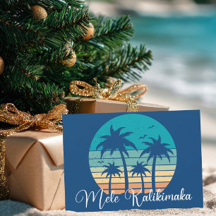 Tarjeta Festiva Navidades de Mele Kalikimaka Beach Sunset Company