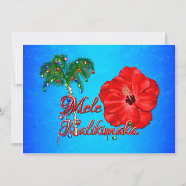 Tarjeta Festiva Navidades de Mele Kalikimaka Hawaii (Anverso)