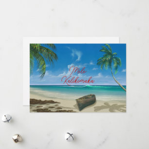 Tarjeta Festiva Navidades de Mele Kalikimaka Hawaiin