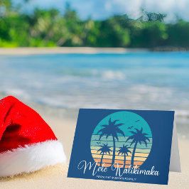 Tarjeta Festiva Navidades de Mele Kalikimaka Tropical Beach Sunset