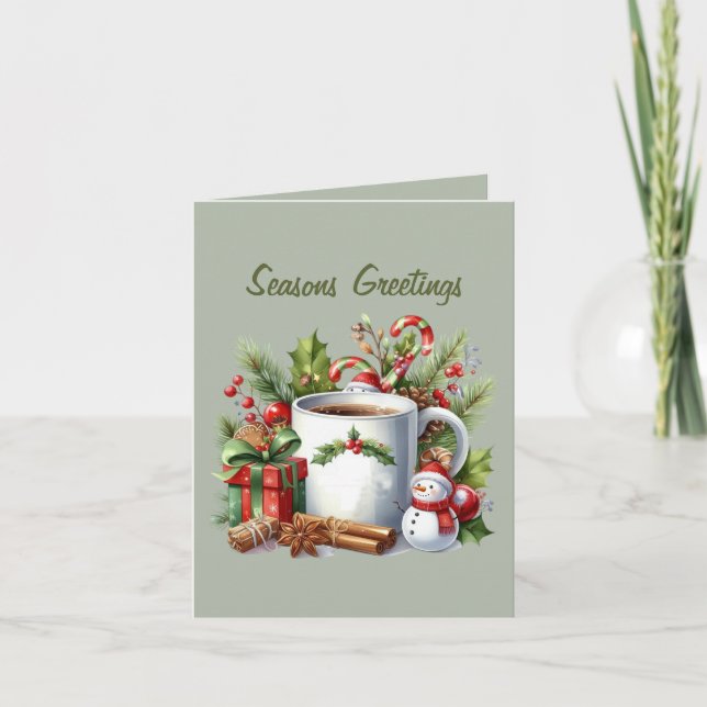 Tarjeta Festiva Navidades de mensajes festivos añaden cacao (Anverso)